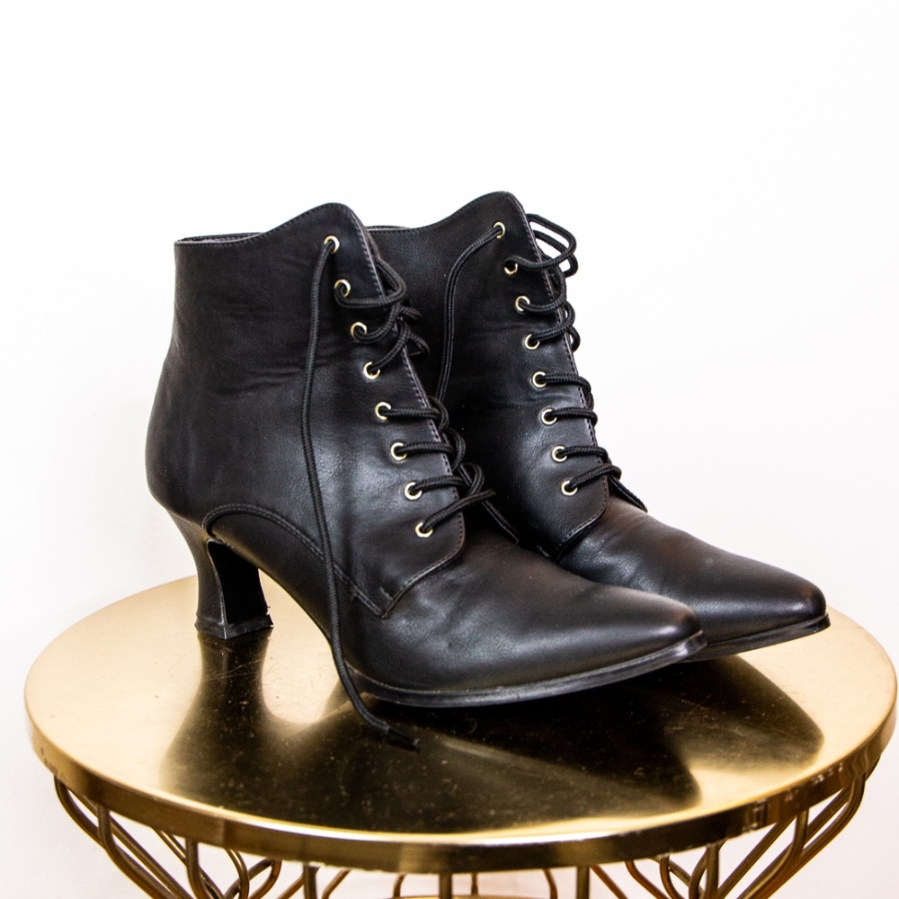 Victorian Style Black Ankle Boots
